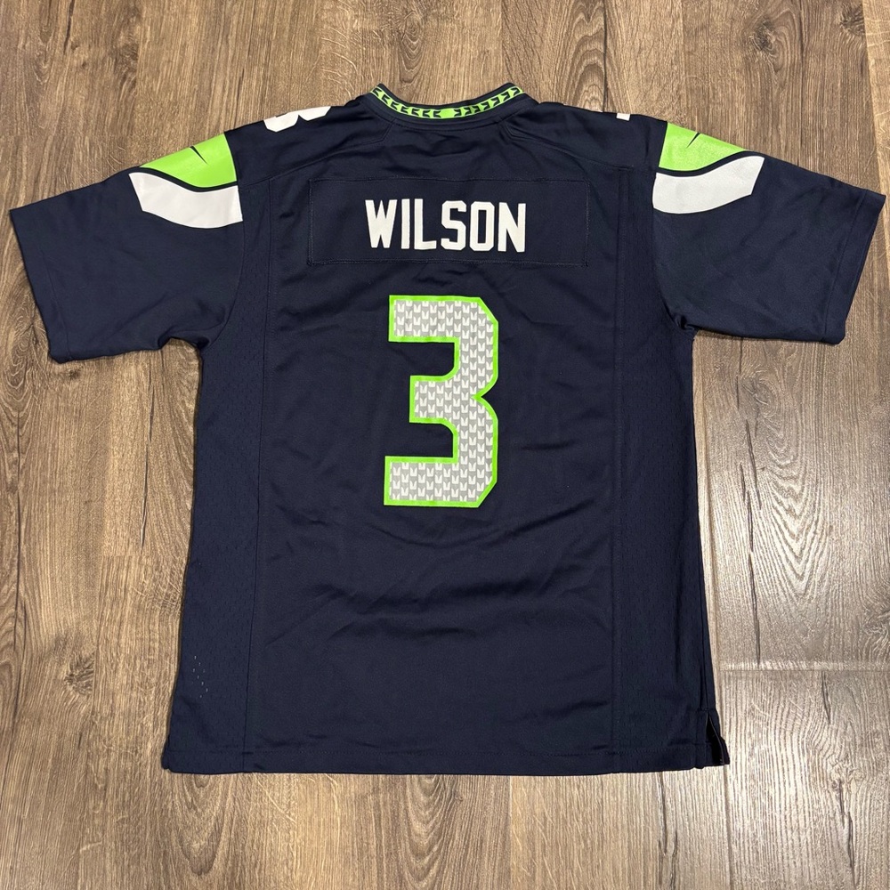 NFL Nike On Field Russell Wilson #3 Seattle Seahawks Youth Large Game Jersey - Picture 7 of 10